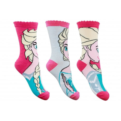 3 Pairs Girls Disney Frozen Elsa Character Socks