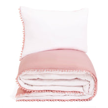 Load image into Gallery viewer, Dreamscene Pom Pom Duvet Cover Set - Blush / White
