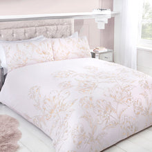 Load image into Gallery viewer, Metallic Floral Print Duvet Set Blush
