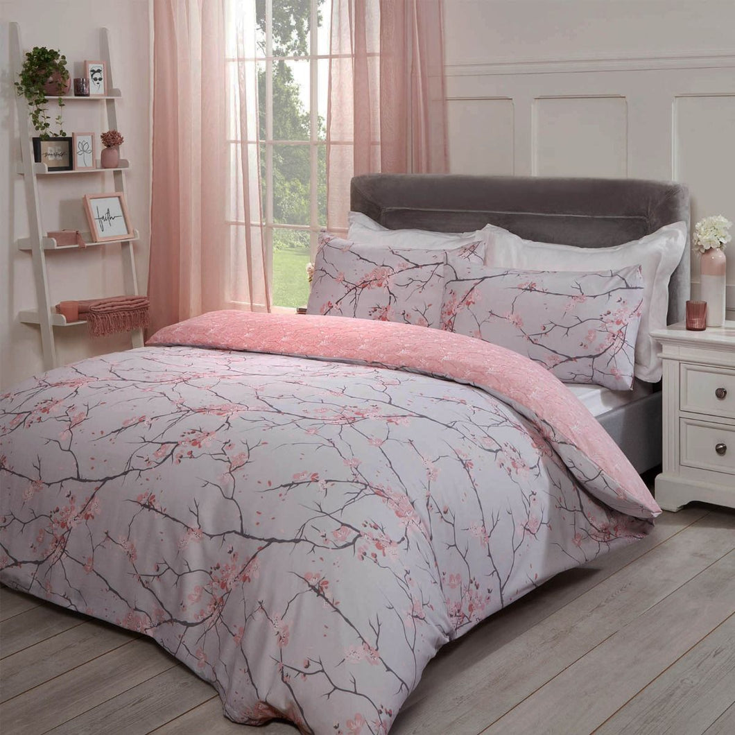 Dreamscene Spring Blossoms Blush Pink Duvet Cover Set