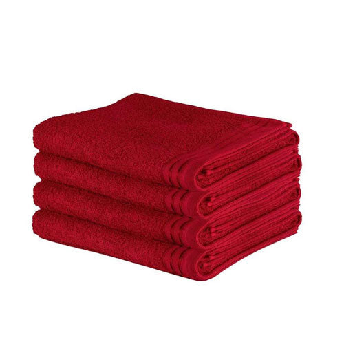 4 Pack Luxury Wilsford Cotton Red Bath Sheet