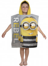 Load image into Gallery viewer, Official Despicable Me Minions &quot;Jailbird&quot; Character Hooded Towel Poncho
