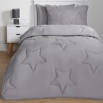 Coverless Star Quilted 7.5 Tog Duvet Set - Grey