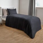 Coverless 10.5 Tog Reversible Duvet & Pillowcase - Black/Stone - Image 6