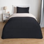 Coverless 10.5 Tog Reversible Duvet & Pillowcase - Black/Stone