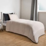 Coverless 10.5 Tog Reversible Duvet & Pillowcase - Black/Stone - Image 3