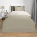 Coverless 10.5 Tog Reversible Duvet & Pillowcase - Sage/Natural
