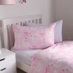 Swan Print Reversible Duvet Cover Set - Pink - Image 2