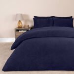Brentfords Teddy Fleece Duvet Cover Set - Navy - Image 5