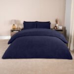 Brentfords Teddy Fleece Duvet Cover Set - Navy - Image 4