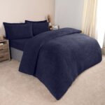 Brentfords Teddy Fleece Duvet Cover Set - Navy