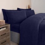 Brentfords Teddy Fleece Duvet Cover Set - Navy - Image 2