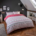 Cosy Brushed Winter Reversible Duvet Set Reindeer Fairisle